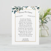 Deep Blue Floral Elegante Hochzeit im Herbst Einladung (Stehend Vorderseite)