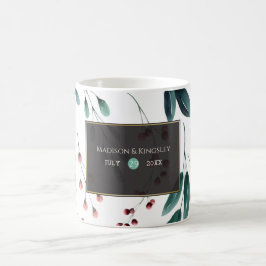 Deep Blue Floral Elegante Hochzeit im Herbst Kaffeetasse