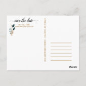 Deep Blue Floral Elegante Hochzeit im Herbst Postkarte (Rückseite)