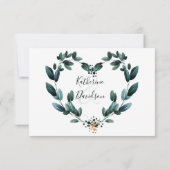 Deep Blue Floral Elegante Hochzeit im Herbst RSVP Karte (Rückseite)