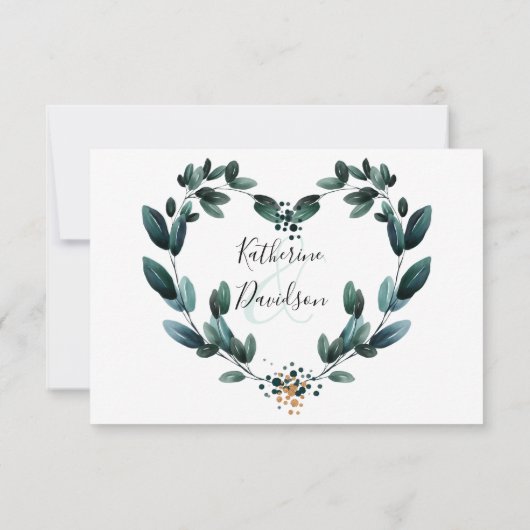 Deep Blue Floral Elegante Hochzeit im Herbst RSVP Karte (Rückseite)