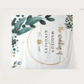 Deep Blue Floral Elegante Hochzeit im Herbst Wandteppich (Vorderseite (Horizontal))