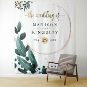 Deep Blue Floral Elegante Hochzeit im Herbst Wandteppich (Beispiel)