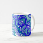 Deep Blue Fluid Abstrakt Art Kaffeetasse (VorderseiteRechts)
