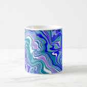Deep Blue Fluid Abstrakt Art Kaffeetasse (Mittel)
