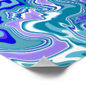 Deep Blue Fluid Abstrakt Art Poster (Ecke)