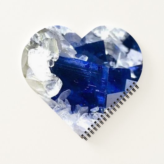 Deep Blue Fluorite Crystal & Flake Calcite Notizblock (Rückseite)