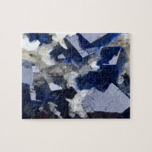 Deep Blue Fluorite Crystal & Flake Calcite