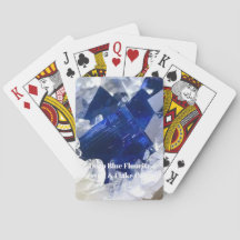 Deep Blue Fluorite Crystal & Flake Calcite