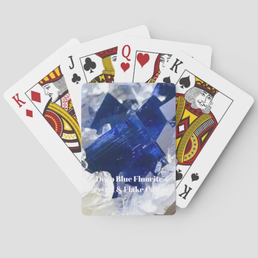 Deep Blue Fluorite Crystal & Flake Calcite Spielkarten (Rückseite)