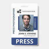 Deep Blue Foto & Logos Press-ID Ausweis (Vorderseite)