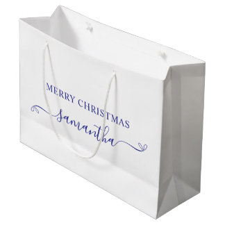Deep Blue Frohe Weihnachten Niedlich Bow Signature Große Geschenktüte