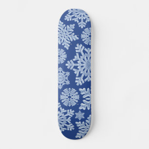 Deep Blue Frozen Winter Frost Schneeflocken Weihna Skateboard