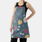 "Deep Blue Fruit Pattern Schürze (InSitu)
