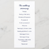 Deep Blue Galaxy Hochzeitsprogramm Programm (Rückseite)