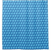 Deep Blue Geometric Scales Pattern Duschvorhang (Vorderseite)