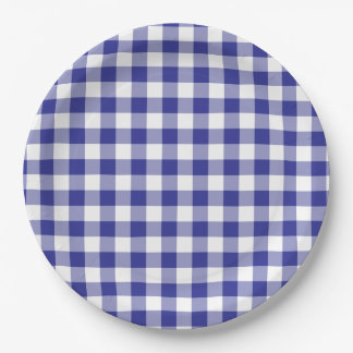 Deep Blue Gingham Country Pappteller