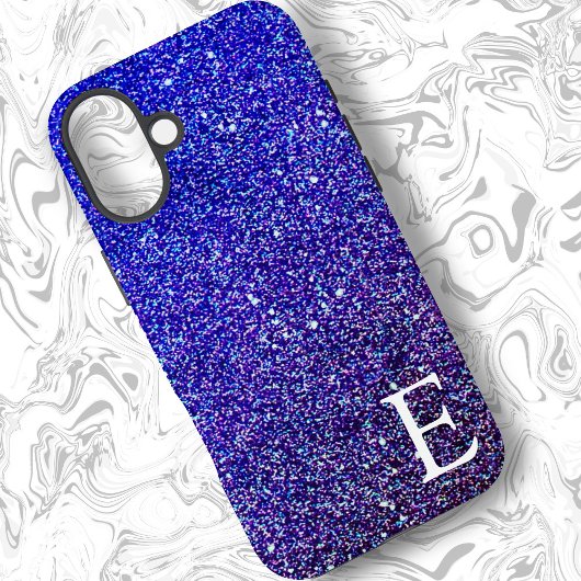 Deep Blue Girly Printed Glitzer Stilvoll und Niedl Case-Mate iPhone Hülle