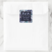 Deep Blue Glitzer Agate Small Business Quadratischer Aufkleber (Tasche)