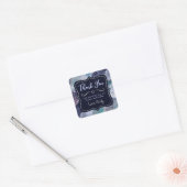 Deep Blue Glitzer Agate Small Business Quadratischer Aufkleber (Umschlag)