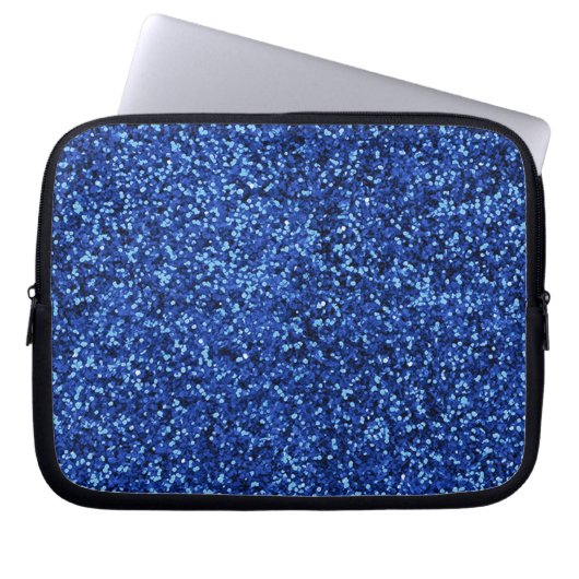 Deep Blue Glitzer Laptopschutzhülle (Vorderseite)
