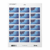 Deep Blue Glow Mandala ID361 Adressaufkleber (Vorne)