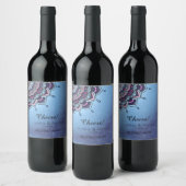 Deep Blue Glow Mandala ID361 Weinetikett (Flaschen)