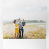 Deep Blue & Gold Freude Weihnachten Foto Weihnacht Dreifach Gefaltete Urlaubskarte (Innen Erste Seite)