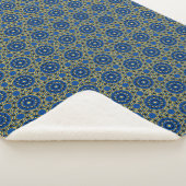 Deep Blue Gold Geometric Sherpa Throw Blanket Sherpadecke (3/4)