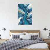 Deep Blue Gold Vein Ocean Abstract Leinwanddruck (Insitu (Schlafzimmer))