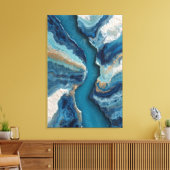 Deep Blue Gold Vein Ocean Abstract Leinwanddruck (Insitu (Wohnzimmer))