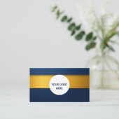 Deep Blue & Gold voll anpassbar Elegant Design Visitenkarte (Stehend Vorderseite)