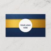 Deep Blue & Gold voll anpassbar Elegant Design Visitenkarte (Vorderseite)