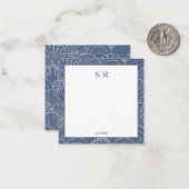 Deep Blue & Gold Watercolor Seashell Custom Mitteilungskarte (Vorderseite/Rückseite Beispiel)