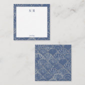 Deep Blue & Gold Watercolor Seashell Custom Mitteilungskarte (Vorne/Hinten)