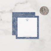 Deep Blue & Gold Watercolor Seashell Mitteilungskarte (Vorderseite/Rückseite Beispiel)