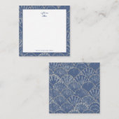 Deep Blue & Gold Watercolor Seashell Mitteilungskarte (Vorne/Hinten)