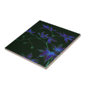 Deep Blue & Green japanische Blume Fliese (Seite)