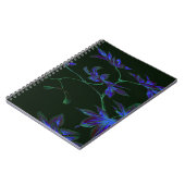 Deep Blue & Green japanische Blume Notizblock (Linke Seite)