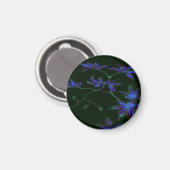 Deep Blue & Green japanisches Blumenmagnet Magnet (Vorderseite/Rückseite)