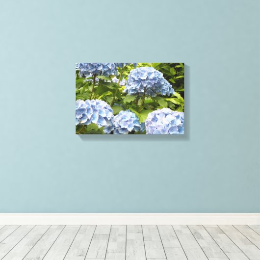Deep Blue Hydrangeas Leinwanddruck (Insitu (Holzboden))