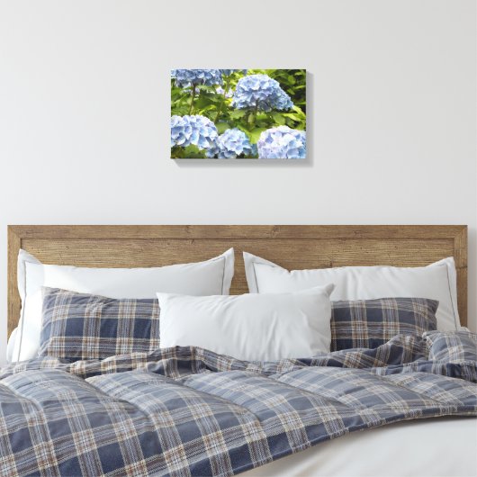 Deep Blue Hydrangeas Leinwanddruck (Insitu (Schlafzimmer))