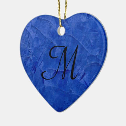 Deep Blue Imitats Stone Monogram Heart Ornament (Links)