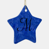 Deep Blue Imitats Stone Monogram Star Ornament (Rechts)