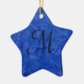 Deep Blue Imitats Stone Monogram Star Ornament (Links)