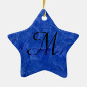Deep Blue Imitats Stone Monogram Star Ornament (Hinten)