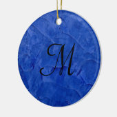 Deep Blue Imitats Stone Monogramm Circle Ornament (Links)