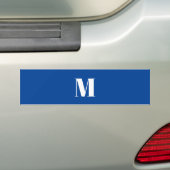 Deep Blue Initial Letter Monogram Modern Stilvoll Autoaufkleber (Auf Auto)