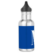 Deep Blue Initial Letter Monogram Modern Stilvoll Edelstahlflasche (Links)