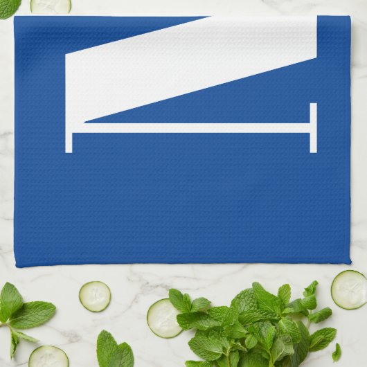 Deep Blue Initial Letter Monogram Modern Stilvoll Geschirrtuch (Gefaltet)